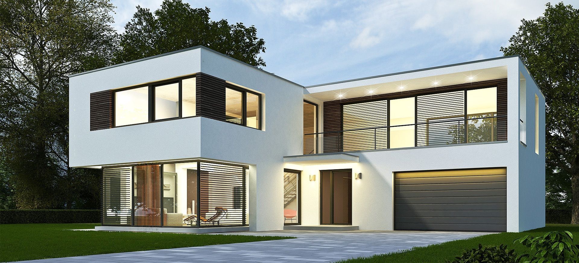 Ein modernes Haus von außen